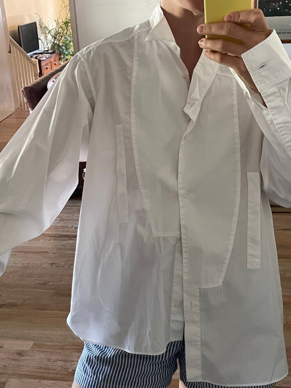 Loewe Asymmetrical White Tux Shirt
